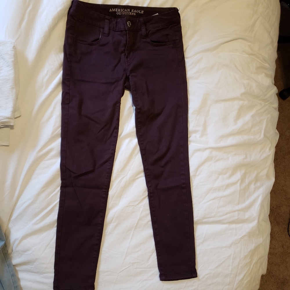 AE purple/maroon jegging size 4 short/4P